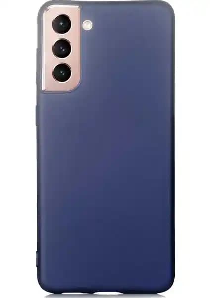 Case 4U Samsung Galaxy S21 Plus Uyumlu Mat Lacivert Yumuşak Silikon Kılıf