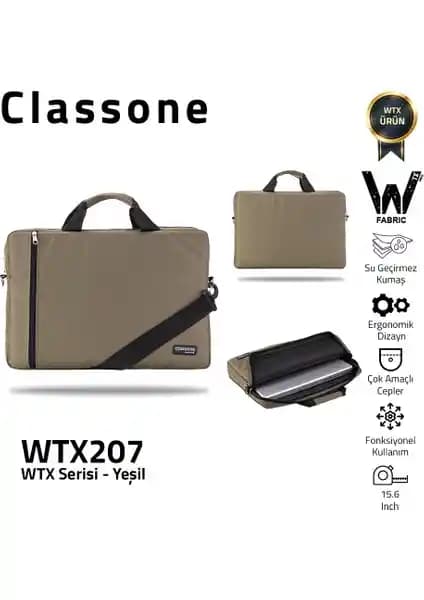 Classone WTX207 WTXpro Serisi Su Geçirmez 15.6 İnç Laptop Çantası Yeşil