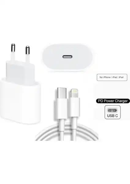 Daytona 18W Hızlı Şarj Cihazı ve USB C Lightning Kablosu iPhone 11-14 Pro Promax Uyumlu