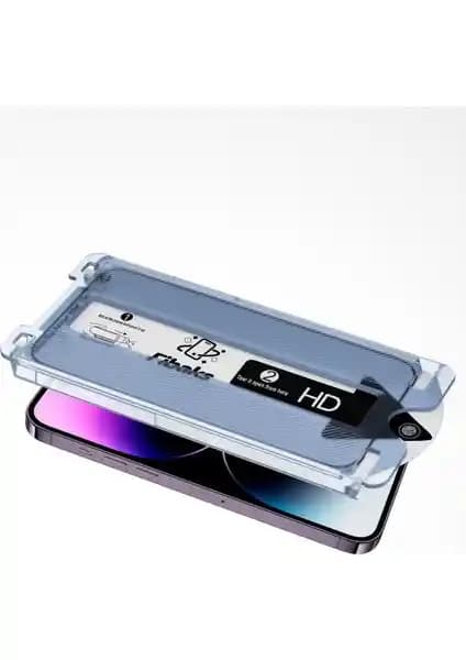 Fibaks Siyah Çerçeveli Cam Ekran Koruyucu ile iPhone 14 Pro Max Koruması