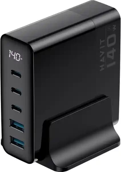 Havit 140W GaN Teknolojili 5 Portlu PD 3.1 Hızlı Şarj Cihazı ile Güç ve Verimlilik