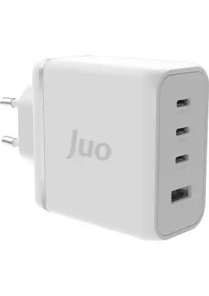 Juo 100W 4 Portlu USB-C + USB-A GaN Şarj Aleti: Hızlı ve Güvenli Çoklu Cihaz Şarjı