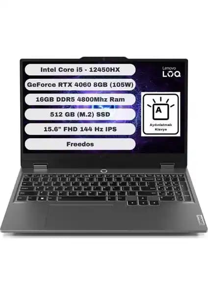 Lenovo LOQ Intel Core i5 12450HX 16GB RAM RTX4060 15.6" FHD Taşınabilir Bilgisayar İncelemesi