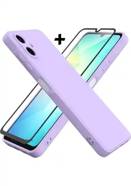 M.TK Moveteck Samsung Galaxy A07 İçin Yumuşak Silikon Kılıf ve 9H Ekran Koruyucu Seti