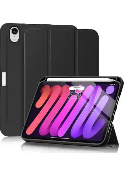 MobaxAksesuar Apple iPad Mini 7 (A17 Pro) ve Mini 6 İçin Kalem Bölmeli Smart Case Kılıf