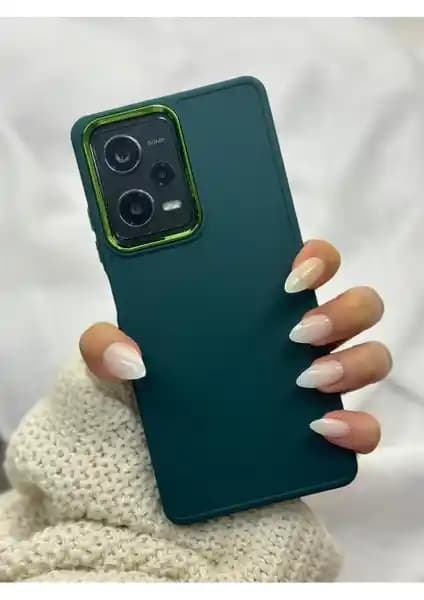 Redmi Note 12 Pro 5G için Parlak Metal Detaylı Pastel Silikon Vip Case Lansman Ruby Kılıf