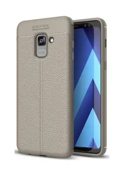 Samsung Galaxy A8 2018 için Deri Görünümlü Lux Niss Silikon Kılıf - Şık ve Dayanıklı Koruma