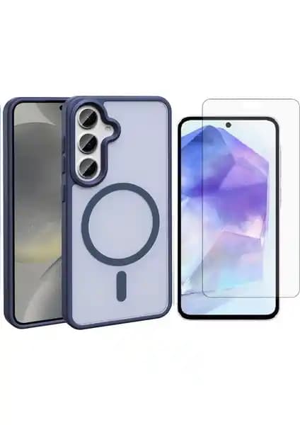 Samsung Galaxy S25 Plus için Magsafe Uyumlu Mat Yüzeyli Vendas Kılıf ve Nano Ekran Koruyucu