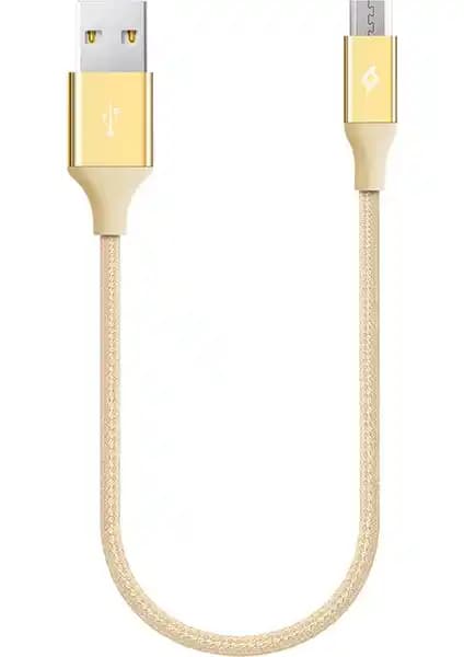 Ttec AlumiCable Mini Micro USB Şarj Kablo 30 cm Altın Renk Dayanıklı Tasarım