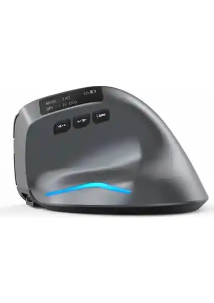 Zelotes F-26C Dikey Ergonomik Bluetooth Mouse 3200 DPI ve LED Ekran Özellikleri