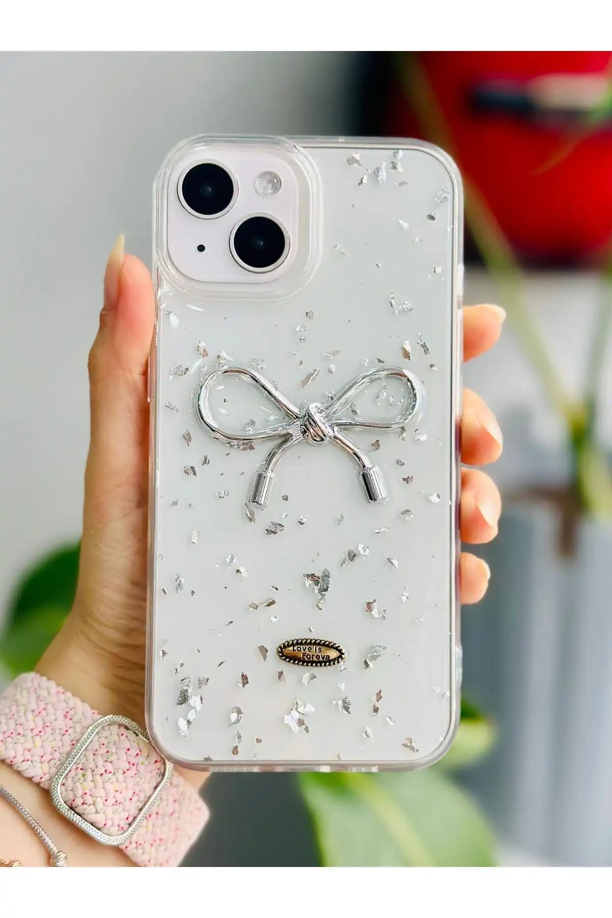 Apple iPhone 13-14-15 Uyumlu Şeffaf Simli Epoksili Telefon Kılıfı İnceleme ve Detaylar