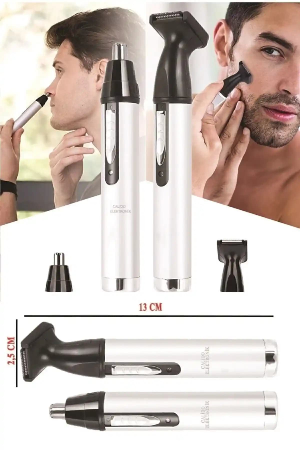 Calido Elektronik Şarjlı Kıl Temizleme Seti Burun ve Kulak Bakımı için