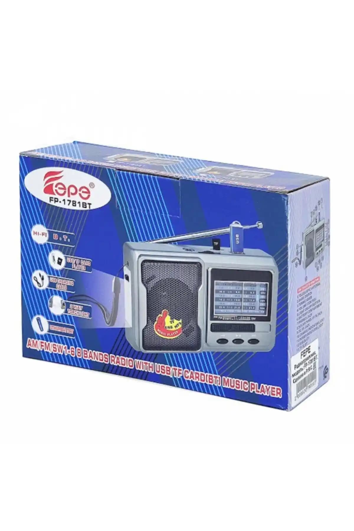 FEPE Bluetooth'lu Cep Radyosu ve El Feneri FP-1781BT Modern Çok Fonksiyonlu Cihaz