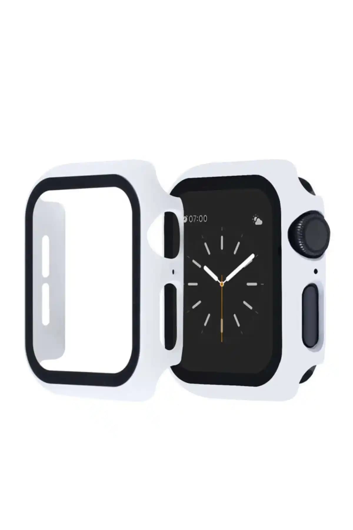 Fibaks Apple Watch 7, 8 ve 9 için 45mm Nano Cam Kılıf ve Ekran Koruyucu