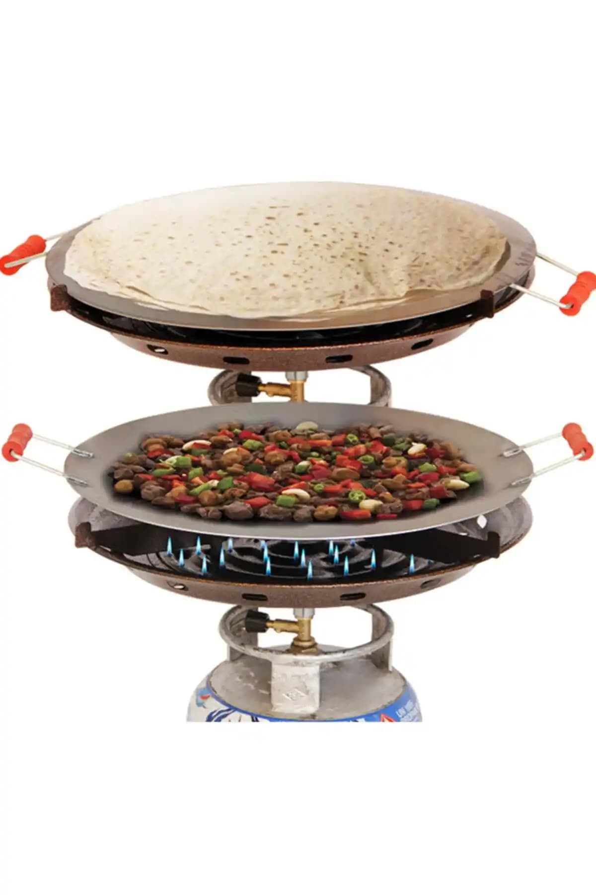 GÜRYAN Portatif Sac Kavurma Gözleme Ekmek Yufka Sacı 45cm Çok Amaçlı ve Dayanıklı Pişirme Aracı