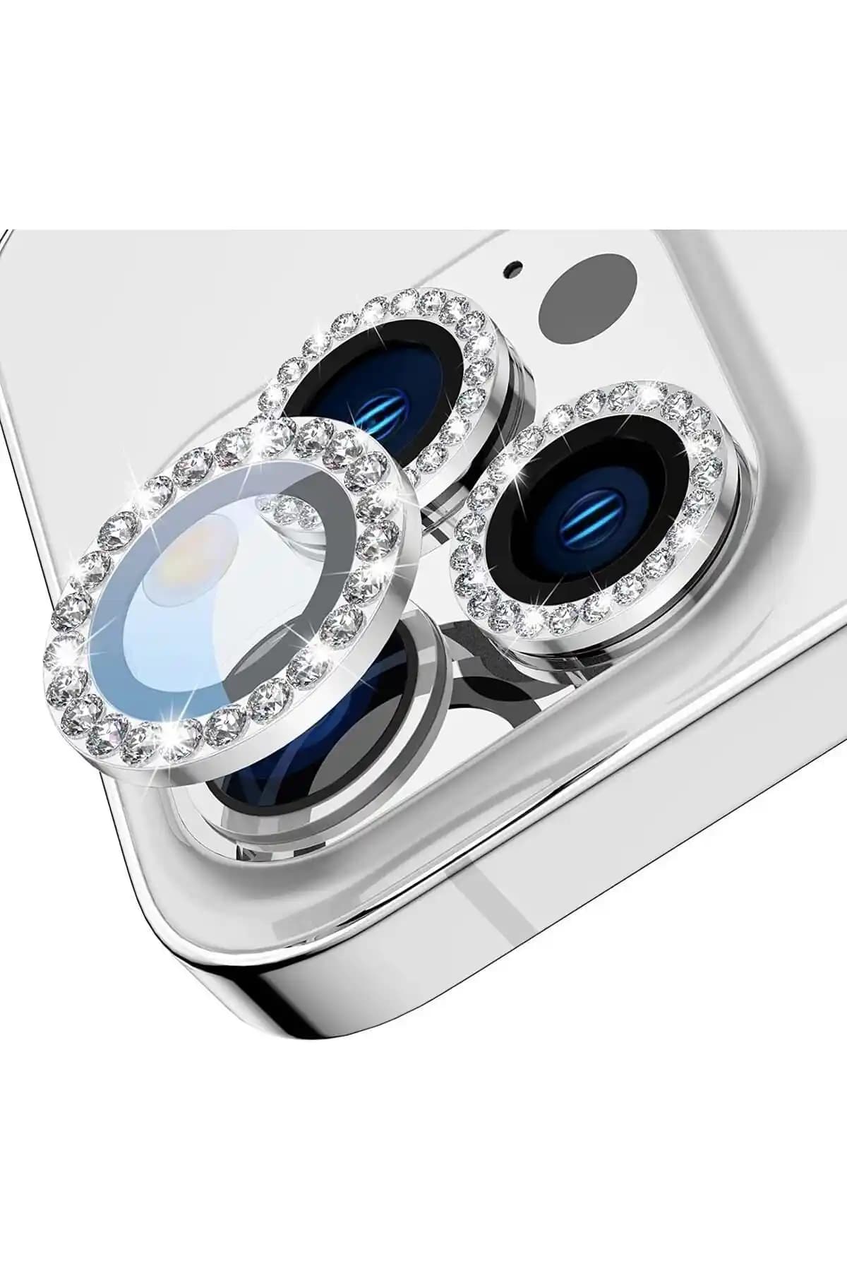 HyperAge Diamond Taşlı Kamera Koruyucu iPhone 14 Pro Max ve Pro Modelleri İçin