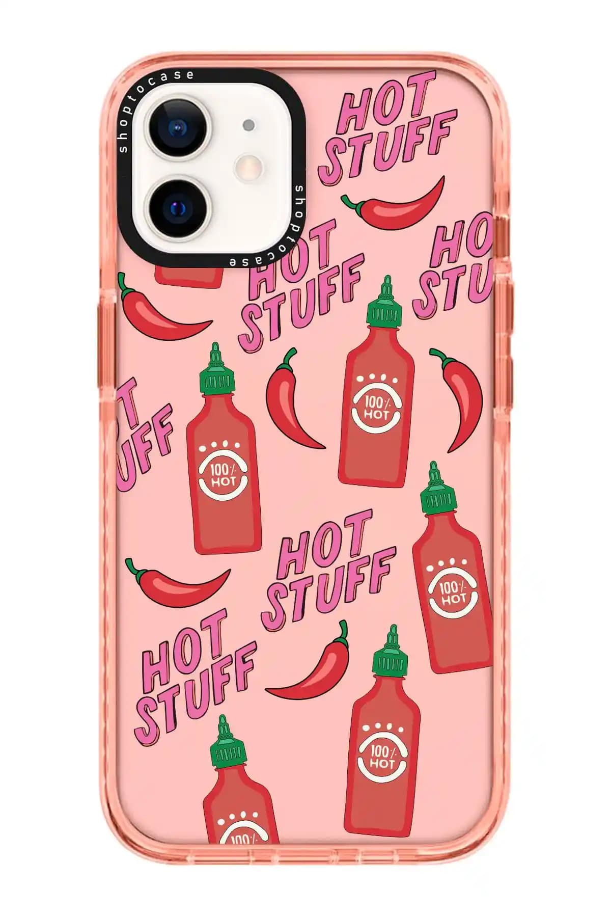 iPhone 11 Pembe Impact Hot Stuff Tasarımlı Şeffaf ve Koruyucu Telefon Kılıfı