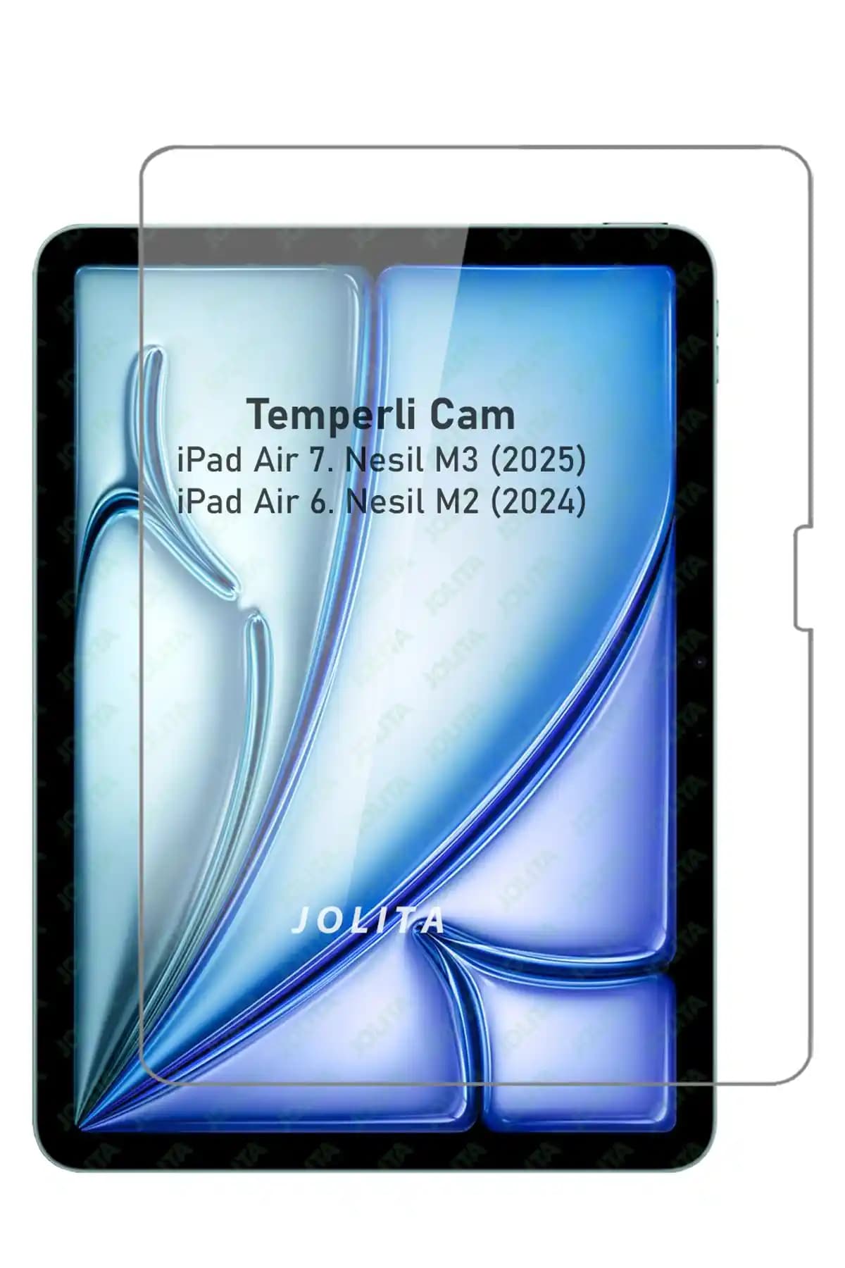 Jolita iPad Air 7. Nesil M3 ve 6. Nesil M2 Uyumlu Temperli Ekran Koruyucu Kırılmaz Cam
