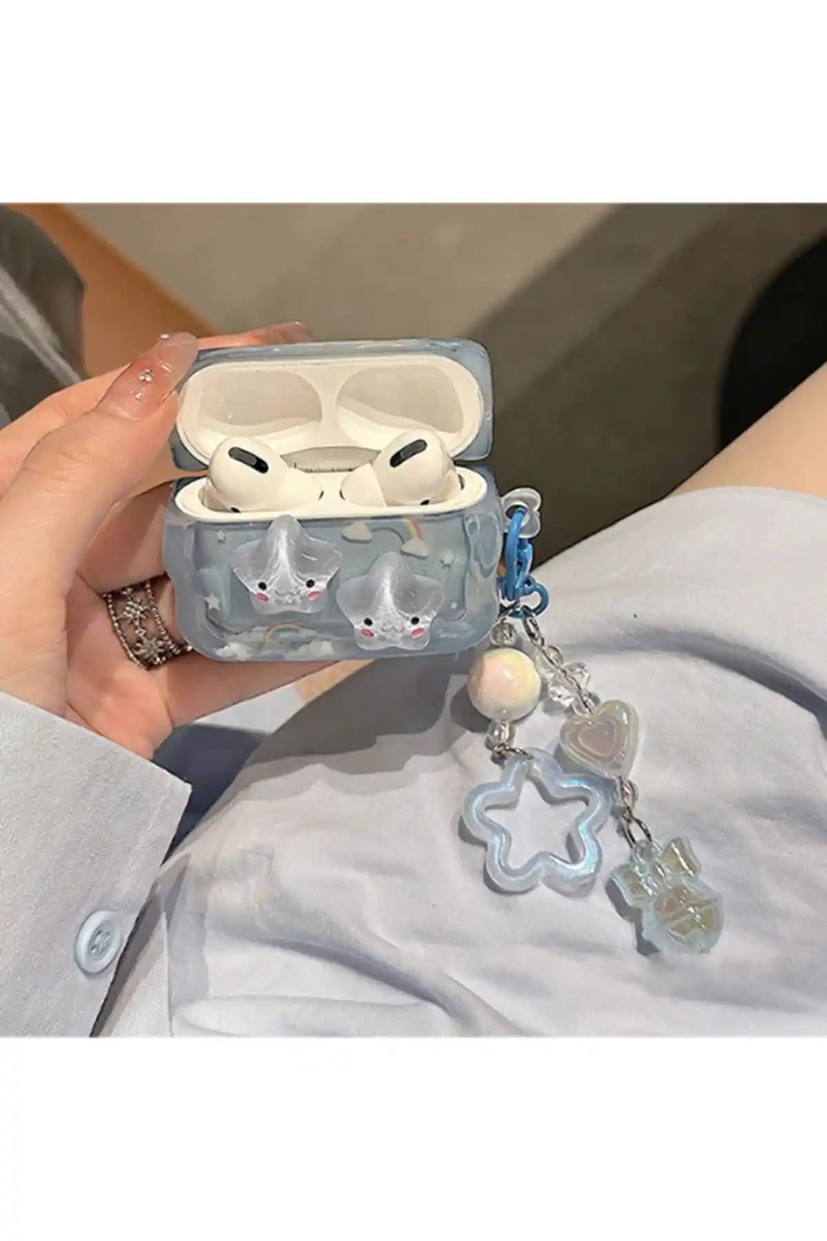 KVK PRİVACY Pro 2. Nesil Uyumlu Mavi Yıl<dı>z Işıltılı Kulaklık Kılıfı İnceleme ve Özellikleri