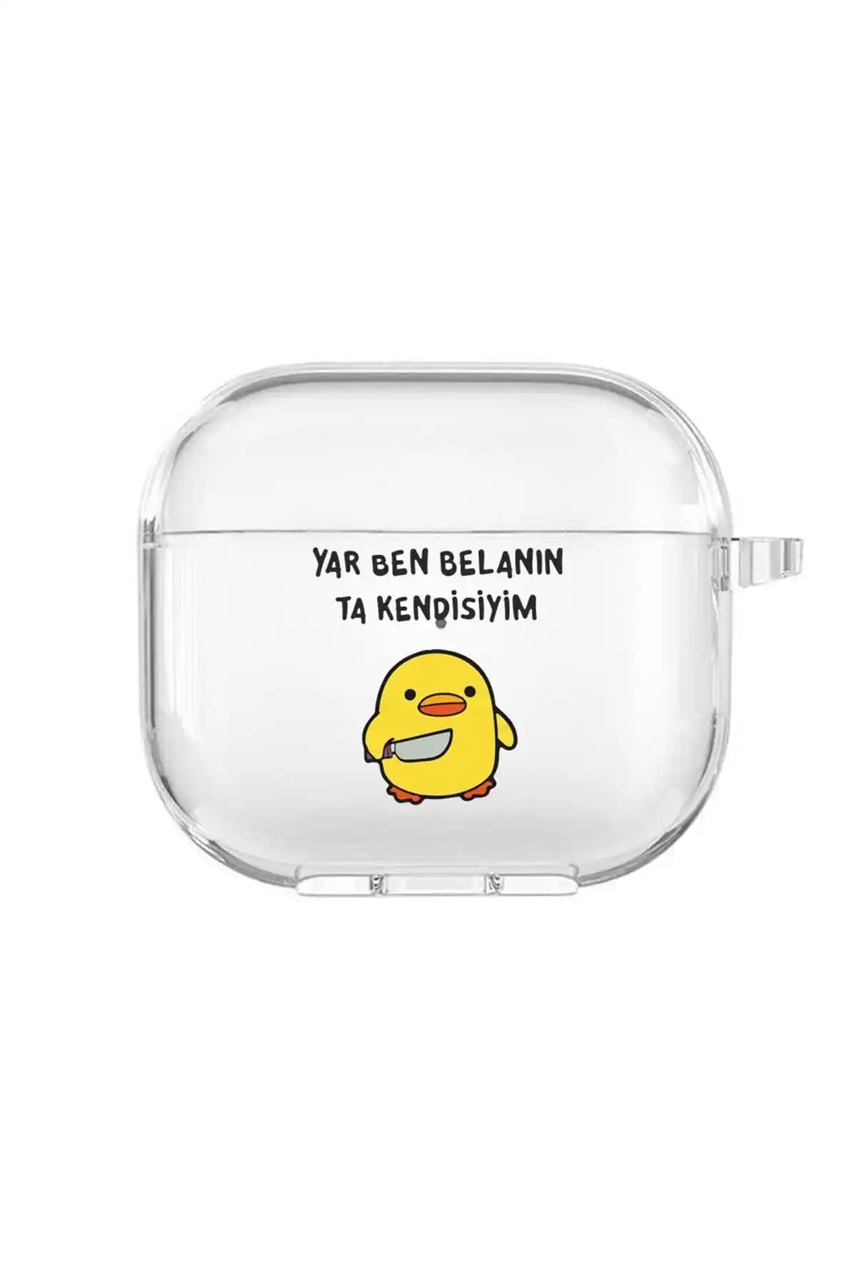 Mooodcase Civciv Desenli Şeffaf Silikon AirPods 3 Kılıfı ile Koruma ve Şıklık
