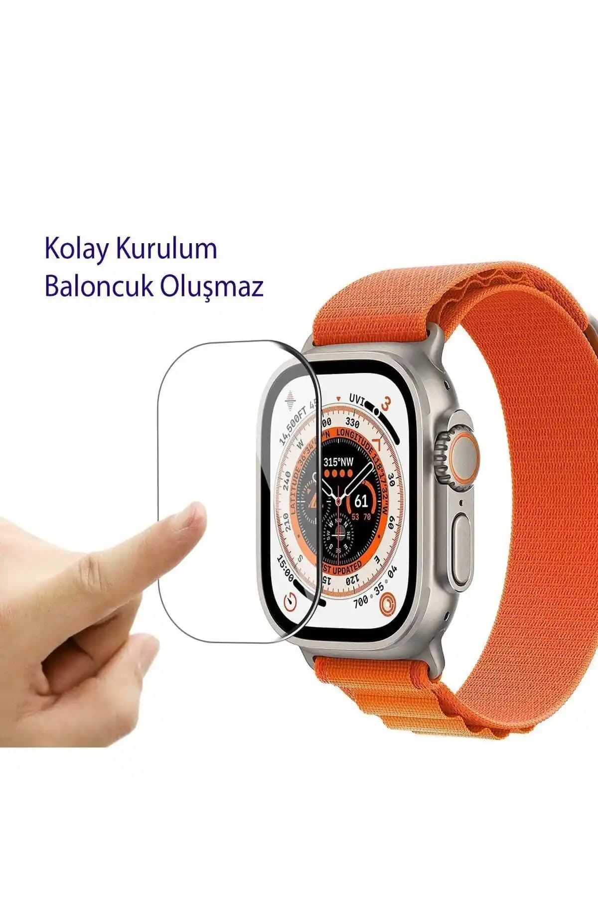 PSGT Nano Cam Ekran Koruyucu Apple Watch Ultra 49mm için yüksek koruma ve şık tasarım