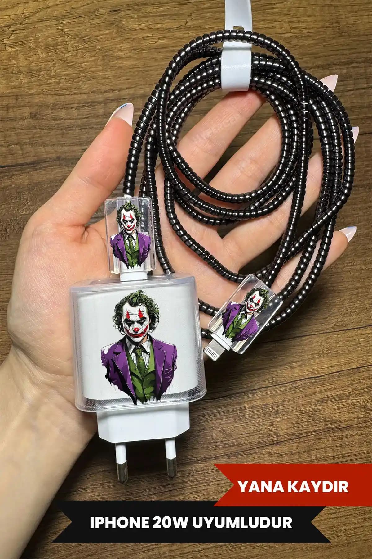 WANNA PROTECT iPhone 18W/20W Uyumlu Şeffaf Kablo Koruma Kılıfı Seti