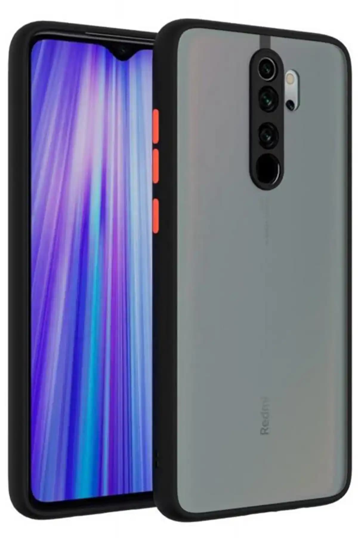 Xiaomi Redmi Note 8 Pro için şeffaf, kamera korumalı ve ergonomik silikon kılıf