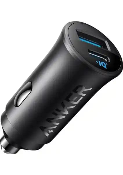 Anker 30W Çift Bağlantı Noktalı Araç Şarj Cihazı Siyah - Hızlı ve Güvenilir Mobil Şarj Çözümü