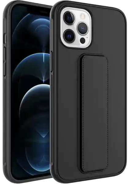 Apple iPhone 12 Pro için dayanıklı ve şık standlı TPU silikon kılıfı