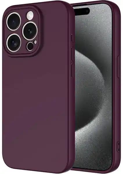 Apple iPhone 15 Pro Max için şık ve dayanıklı koyu mor kılıf, yüksek koruma ve estetik sunar