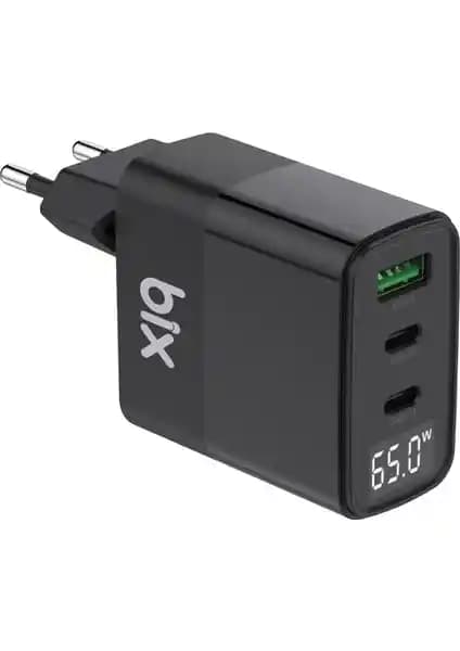 Bix BX65GD 65W USB Type-C Hızlı Şarj Cihazı Güvenli ve Taşınabilir Tasarım