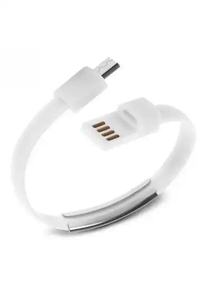 Codegen Beyaz Micro USB Port Şarj ve Veri Kablosu Günlük Kullanım İçin Uygun