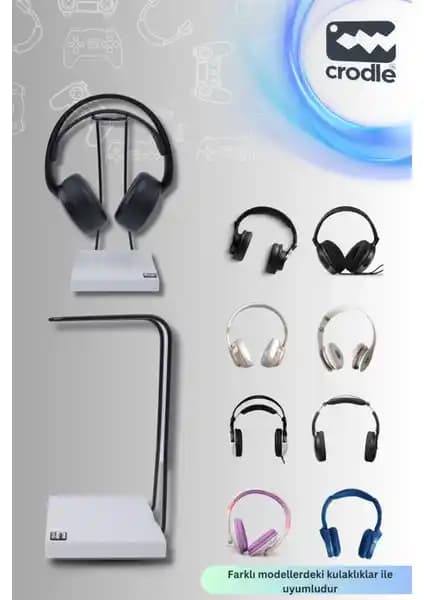 Crodle Mat Siyah Kaymaz Beyaz Tabanlı Askı Aparatlı Kulaklık Standı Detaylı İnceleme