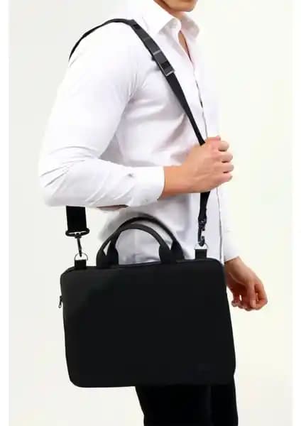 D'Vers Siyah Su Geçirmez 15.6 İnç Darbeye Karşı Korumalı Notebook Çantası