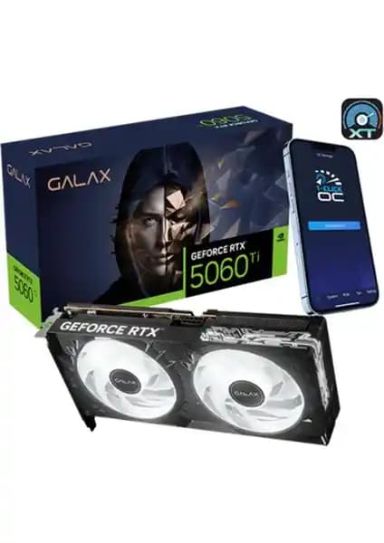 GALAX GeForce RTX 5060 Ti 1-Click OC 8GB GDDR7 Ekran Kartı Yüksek Performans ve Estetik Tasarım