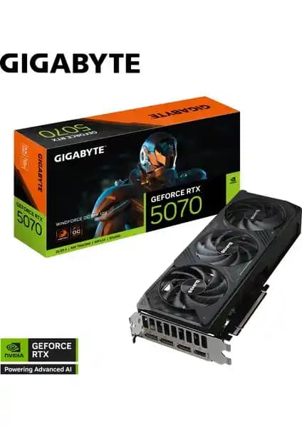 GIGABYTE GeForce RTX 5070 WINDFORCE OC 12GB Ekran Kartı Yüksek Performans ve Gelişmiş Soğutma Özellikleri