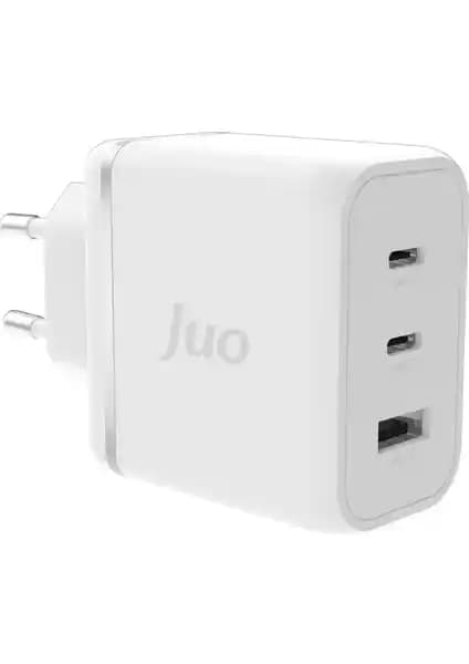 Juo 65W USB-C ve USB-A Çoklu Portlu GaN Şarj Cihazı Günlük ve Seyahat Kullanımı İçin