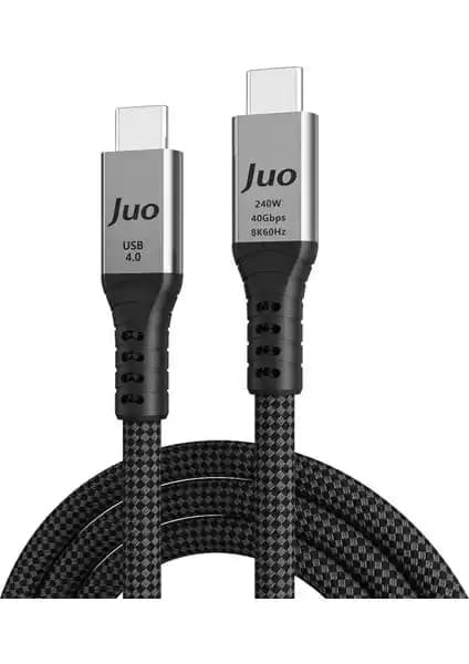 Juo USB 4.0 240W Thunderbolt 4 ve Type-C Hızlı Şarj Kablosu Yüksek Performans İçin