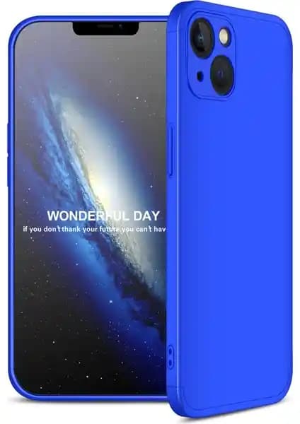 KNY Apple iPhone 13 3 Parça Kılıf 360 Ays Kapak Güçlü Koruma ve Şık Tasarım