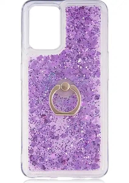 KNY Oppo A74 Kılıf Sıvılı Simli Yüzüklü Kapak: Estetik ve Koruma Bir Arada