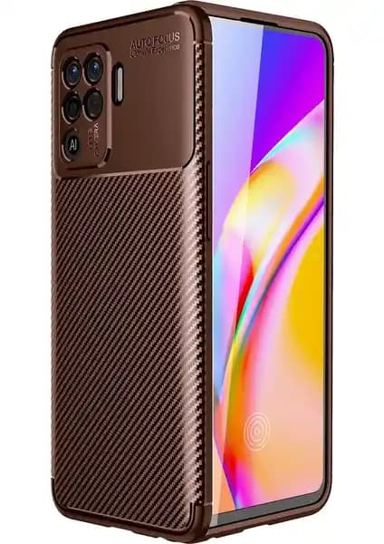 KNY Oppo Reno 5 Lite Kılıf Karbon Desenli Silikon Şıklık ve Koruma Bir Arada