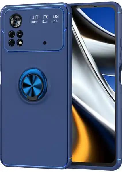 KNY Xiaomi Poco M4 Pro 4G İçin Yüzüklü Manyetik Ravel Silikon Kılıf İnce ve Dayanıklı Koruma