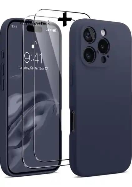 M.TK Moveteck iPhone 16 Pro Max Kılıf ve Ekran Koruyucu Seti Güçlü Koruma ve Şık Tasarım