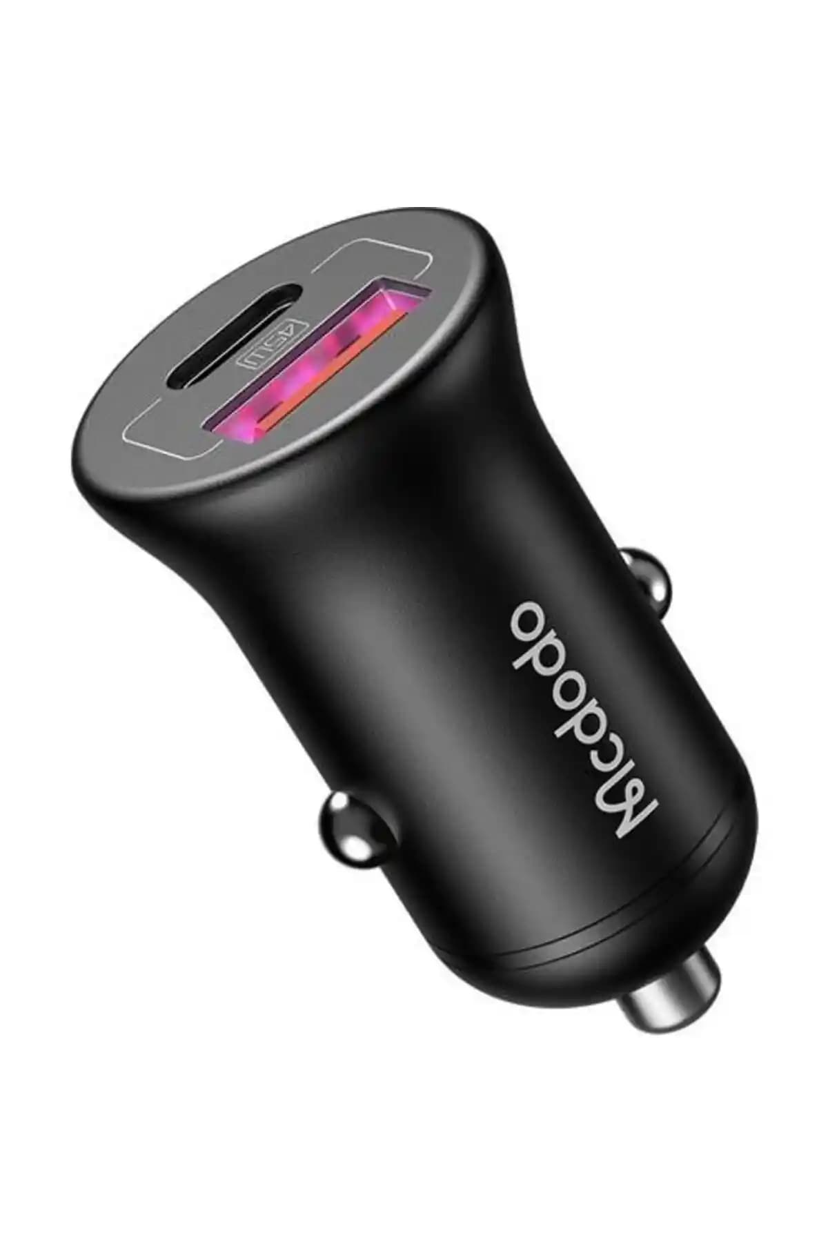 Mcdodo Cc-2680 45W PD Hızlı Şarj Araç Çakmak Şarj Cihazı Type-C ve USB Bağlantı Noktasıyla