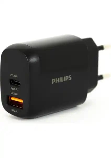 Philips 38W DLP4326 Hızlı Şarj Adaptörü Çift Çıkışlı Güçlü ve Taşınabilir Tasarım
