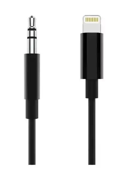 PSGT Lightning 3.5 mm Aux Çevirici Kablo Siyah 1 Metre – Apple Uyumlu Ses Bağlantı Aksesuarı