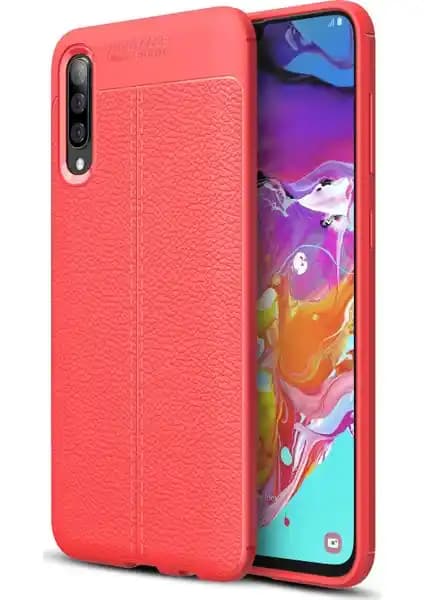 Samsung Galaxy A70 için Deri Görünümlü Lux Silikon Kılıf Şıklık ve Koruma Sunar