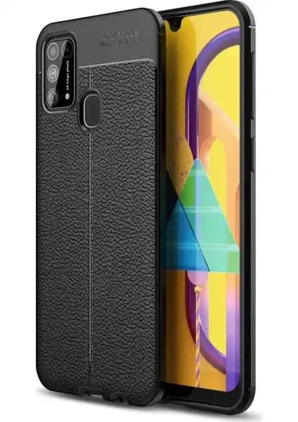 Samsung Galaxy M21 için Deri Görünümlü Lux Silikon Kılıf Şıklık ve Koruma Sağlar