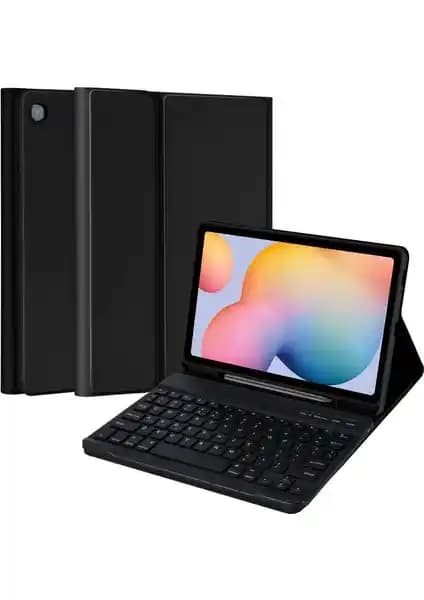 Samsung Galaxy Tab S6 Lite için RGB LED ışıklı ve Türkçe karakterli Bluetooth klavye ile çok fonksiyonlu kılıf