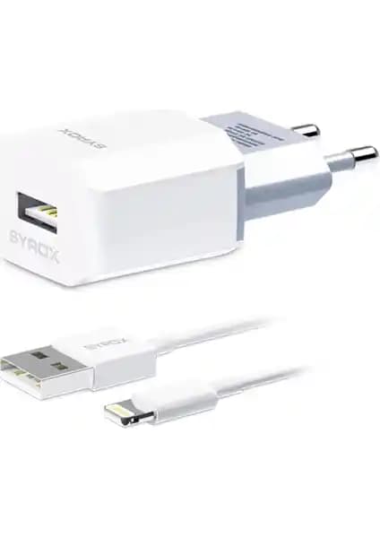 Syrox iPhone Lightning Hızlı Şarj Cihazı 1.6A Güç ve Güvenlik Özellikleriyle